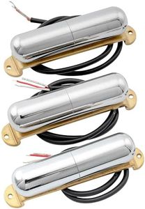 Artec Alnico 5 Guitar Lipstick Pickups Single Coil Neck Middle Bridge Pickups Set for Strat Style Electric Guitar, Chrome