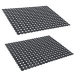 OTHWAY 2Pcs Kitchen Sink Mats, PVC Sink Mat Protector for Stainless/Porcelain Steel Sink, 40 x 30 cm XL Mats for Kitchen Sink - Black