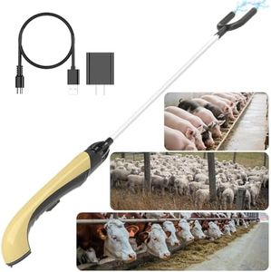 Cattle Prod, Upgraded Waterproof Cattle Prod Stick for Cattle, Pigs, Sheep - Electric Livestock Herding Tool with Stable Safe Voltage, Stormproof Design and Long-Lasting Battery