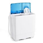 DORTALA Portable Washing Machine, 26 Lbs Twin Tub Washer and Spinner Combo with Drain Pump, Timer, Compact Laundry Washer for Apartment, Dorm, RVs, Blue