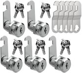 EG STARTS 5 Pack File Cabinet Cam Lock Keyed Alike, 5/8 Inch & 7/8 Inch Cylinder Locks Secure Mailbox File Drawer Dresser RV Compartment Lock Tool Box (7/8 Inch Locks)