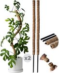 Kanso Designs - 2 Pack 24in Coco Coir Poles for Plant Support. Bendable and Extendable Moss Poles for Climbing Plants. Handmade from Natural & Upcycled Materials.