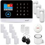 PGST WiFi+GSM/4G Home Smart Alarm, Wireless Home Security Alarm System, Door/Window Sensor Entry Sensors with Smart Life and Tuya App Alert, with Google Assistant and Alexa