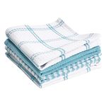 T-fal Premium Waffle Dish Cloths: Highly Absorbent, Super Soft - 100% Cotton, 12"x13" Flat Waffle Dish Cloth for Cleaning & Drying, (4-Pack), Breeze