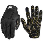 WVVOU Padded Football Gloves, Sticky Padded Receiver Gloves,Football Lineman Gloves