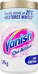 Vanish Gold Oxi Action Stain Remover & Whitening Booster Powder For Whites 1.9 Kg, Back to School, Removes School Stains Even at 20°C, Restores Whiteness of Greyed Fabrics, Safe on School Uniforms