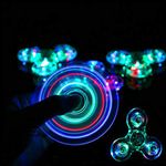 TRU TOYS Crystal Colorful Transparent LED Light Spinner Anti Stress Fidget Toys Various Changing Patterns