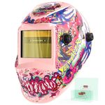 YESWELDER Auto Darkening Welding Helmet, 1/1/1/1 True Color Solar Powered Welding Hood with 2 Arc Sensors, Wide Shade 3.5/9-13 Welder Mask for TIG MIG ARC and Grind