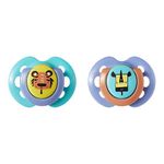 TOMMEE TIPPEE Baby Silicone Closer To Nature Fun Pacifier, 0-6 Months, 2 Count (Colors Will Vary),Assorted