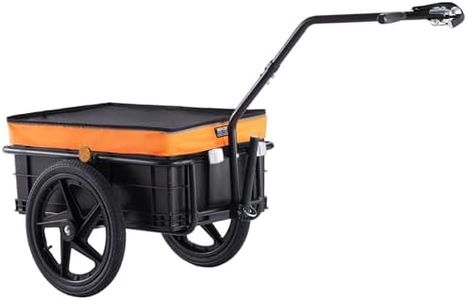 VEVOR Bike Cargo Trailer, 88 lbs Load Capacity, Heavy-Duty Bicycle Wagon Cart, Foldable Compact Storage with Universal Hitch, Waterproof Cover, 16" Wheels, Safe Reflectors, Fits 24"-28" Bike Wheels