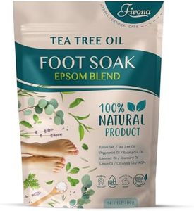 Fivona Tea Tree Foot Soak Blend 14.1 oz - Epsom Salt with Essential Oils for Healthy Toenails, Soothing Relief, Callus Softening - Pedicure Therapy for Soft, Rejuvenated Feet