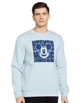 Amazon Brand - Symbol Men's Cotton Blend Heavy Weight Round Neck Sweatshirt (Available in Marvel & Disney Graphics) (Regular Fit) (Powder Blue_M)