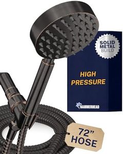 HammerHead Showers® ALL METAL Handheld Shower Head with Hose and Brass Holder - OIL RUBBED BRONZE - 2.5 GPM High Pressure Shower Heads with Adjustable Shower Wand Bracket - 6ft Flexible Extension