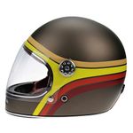 ViPER F656 Full Face Motorcycle Motorbike Helmet ECE 22.06 Approved Vintage Motorbike Helmets for Adult Men and Women Touring Urban Bike Safety Wear Full Face Helmet (Rust Stripe Graphic Matt,M)