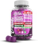 Vaginal Probiotics for Women Gummies with Cranberry, Uva Ursi, Horsetail, D-Mannose, Prebiotics & Digestive Enzymes Women's Vaginal Health Supplement for pH Balance Flora Odor VBiotic by Clean Nutra