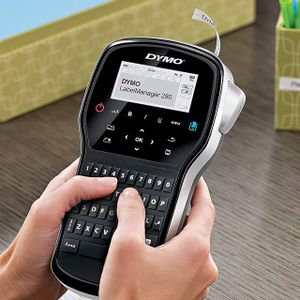 DYMO LabelManager 280 Handheld Label Maker Kit – QWERTY, 2 D1 Rolls, Case