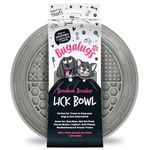 Bugalugs Dog Mat Bowl 100% Food Grade Cat Food Mat & Licky Mats For Dogs - Lick Mat Bowl Reduce Stress & Anxiety Single (Grey)