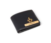 Thebaegift Men's Personalized Wallet I Customized Slim Stylish Leather Purse with Name & Charm I Unique Birthday Anniversary Gift for Men Boy Love Husband Employees Clients - (Black)