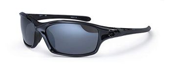 Bloc Eyewear Daytona Wrap Around Sports Sunglass - Shiny Black, 14 cm