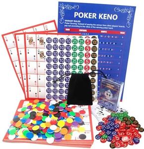 Pokeno game set with cards and chips,24 Two-Sided Boards, 500+ Chips,2 Deck of Waterproof Poker Cards,48 Unique Board Layouts,Poker Bingo Set Keno Board Game for Gathering Activity Family Casino Night