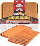 Gotham Steel XL Nonstick 2 in 1 Griddle Pan & Grill Pan for Stovetop & Outdoor Use, Reversible Copper Griddle for Gas Grill + Stove Top Grill Pan with Ultra Nonstick Non-Toxic Oven Safe