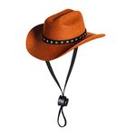 choyaxo Pet Cowboy Costume Cosplay Cap Halloween Costumes for Dogs Cat Pet Party Decoration Mini Cowboy Hat (Brown, Small)