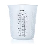 OXO Good Grips 2-Cup Squeeze & Pour Silicone Measuring Cup with Stay-Cool Pattern, Clear