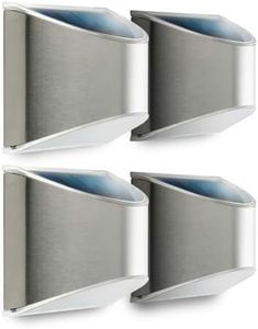 Home Zone Security Solar Wall Lights - Decorative Outdoor Solar Fence Post and Step Lights, Weatherproof with No Wiring Required, Stainless Steel (4-Pack)