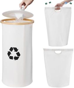 Navaris Pattumiera per Differenziata - Cestino Raccolta Differenziata Interno - Bidone per Bottiglie di Vetro Plastica e Lattine - Secchio Spazzatura con Sacchetto Rimovibile - Crema