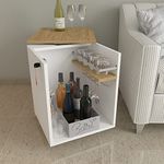 Studio Kook Classic Mini Bar | Engineered Wood Bar Cabinet (White)