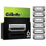 Gillette Labs Razor Blades Men, Pack of 6 Razor Blade Refills, Compatible with GilletteLabs with Exfoliating Bar and Heated Razor