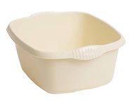 Plastic 39cm Rectangular Washing Up Bowl Kitchen Basin Mixing Sink Bowls Tidy Organizers (Cream/Calico)