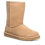 BEARPAW Women's Elle Short Multiple Colors | Women's Boot Classic Suede | Women's Slip On Boot | Comfortable Winter Boot, Iced Coffee, 8.5