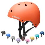 CELOID Kids Bike Helmet,Skateboard Helmets for Ages 8-10-14 Years Boys Girls,Adjustable Multi-Sport Bicycle Skateboarding Football Roller Skating Scooter Balance Bike Helmet,Orange