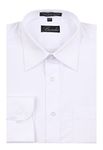 Basilio Men's Convertible Cuff Solid Dress Shirt - White - Large / 16/16.5" Neck * 34/35" Sleeve