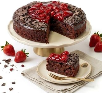 Andy Anand Sugar Free Chocolate Strawberry Cake, 9-Inch Gourmet Gift, Handcrafted, No Preservatives, Amazingly Delicious, Traditional Recipe Diabetic Friendly of Pure Indulgence (2.5 lb)