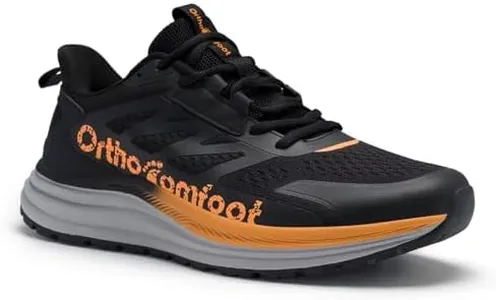 Men's Orthopedic Slip On Wide Running Shoes: Supportive High Arch Arthritis Plantar Fasciitis Orthotic Hammer Toes High Instep Walking Shoes, Camping Fashion Hiking Training Sneakers Black Size 10
