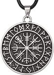 HAQUIL Viking Jewelry Icelandic Vegvisir Symbol Pendant Necklace for Men for Women