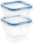 Snapware Total Solution Square Plastic Food Storage Set, 4pcs (2 x 1.34 Cup [307ml] Containers with tab Locking lids)