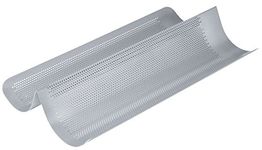 Chicago Metallic Commercial II Aluminium Non-Stick Perforated French Bread Baking Tin, 20 x 41 x 6 cm, Silver