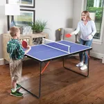 Portable Ping Pong Table,Foldable Table Tennis Table with Net & 2 Paddles & 3 Balls,Portable Ping Pong Family Game Tables for Outdoor Indoor,54 x 30 x 27 inch