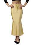 TWIN BIRDS Gold Dust Coloured Silky Soft Stretchable Nylon Elastane/Shimmer Fabric Saree Shaper/Shapewear/Saree Silhouette for Women - (M)