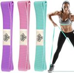 Bear Grips Resistance Bands for Working Out, Exercise Bands for HIPS and Glutes, Booty Bands for Women Legs and Thighs, Workout Bands, Stretch Bands for Exercise, Yoga, Pilates (Long Band 3pc)