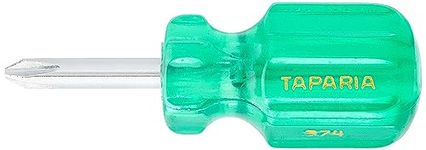 Taparia 974 Steel Two in One Stubby Screw Driver (Green and Silver)