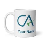 Visibee CA Personalised with Your Name Printed White Ceramic Coffee Mug, 330 ml, Pack of 1 | Coffee Mug