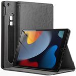 JETech Case for iPad 10.2-Inch, 9th/8th/7th Generation (2021/2020/2019) with Pencil Holder, Multi-Angle Stand Soft TPU Protective Cover Auto Wake/Sleep (Space Gray)