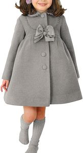 HBDesign Sweet Multi-Color Options GirlsâBowknot Wool Coat for Cute Winter Looks