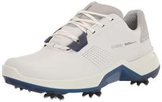 ECCO Men's Biom G5 Gore-TEX Waterproof Golf Shoe, White/Blue Depths, 7-7. 5