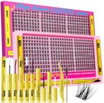 EYES OF YOUTH Wispy Lash Clusters Kit 300pcs, DIY Lash Extension Kit