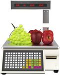 Label Printing Scale,Electronic Digital Price Computing Scale，66 lb Digital Label Printing Scale，Commercial Food Scale with Label Printer.for Retail Outlet Store Food Meat Shop Supermarket